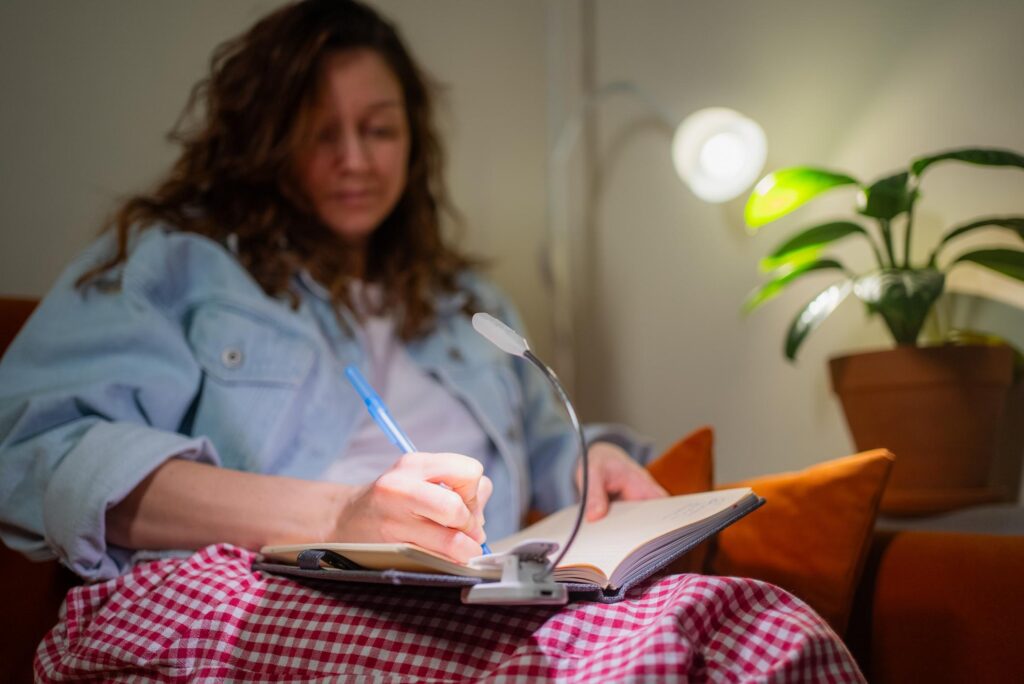 Mindful writing practice calming the nervous system