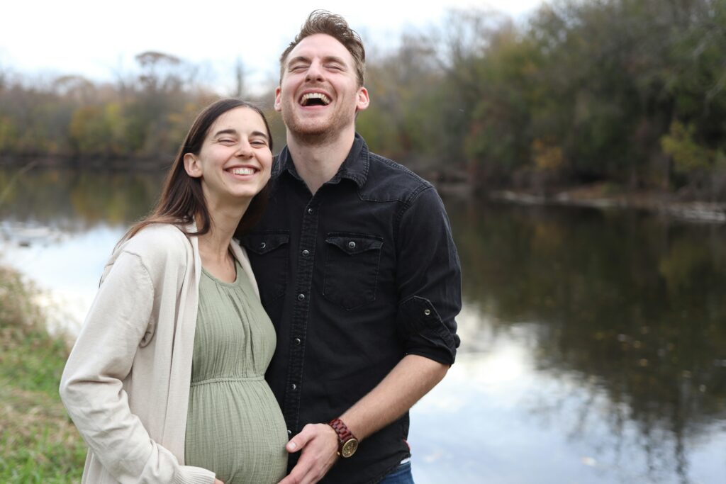 Couple expecting baby and happy