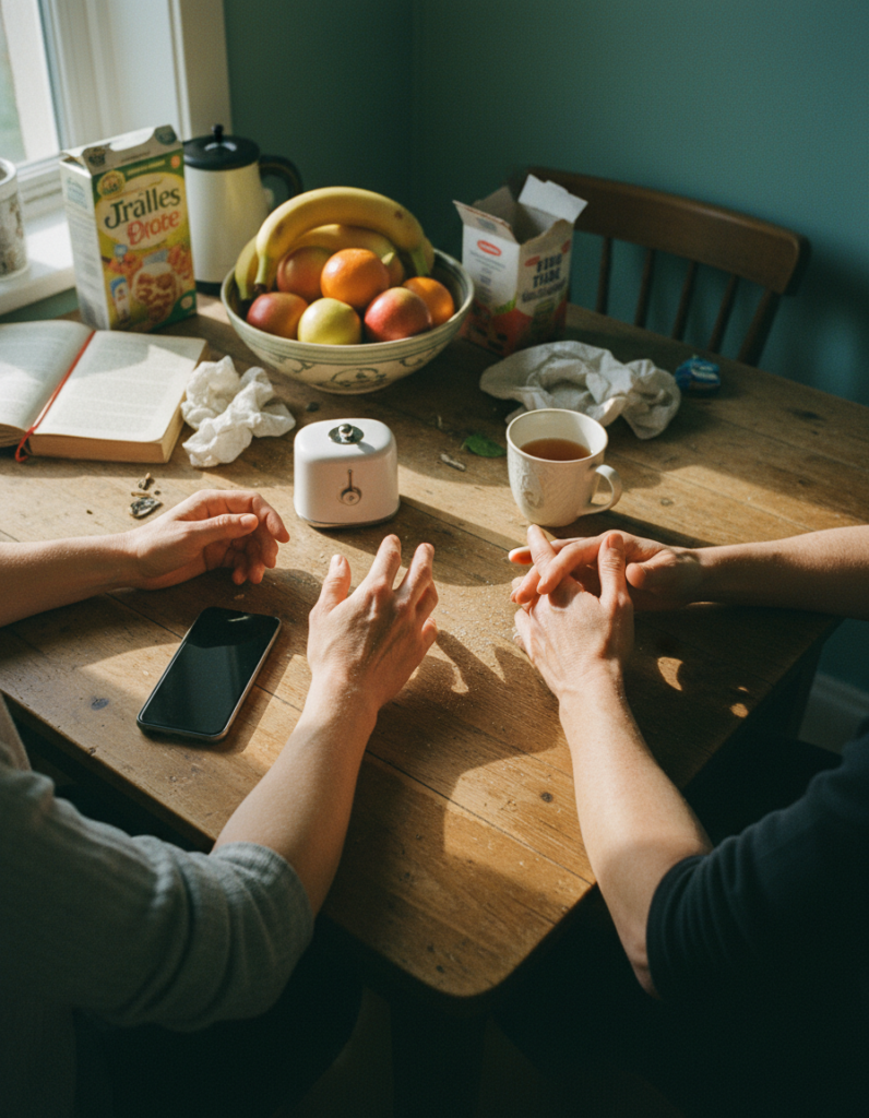 A group meditation for two — the twelve-minute kitchen-table version described in the article