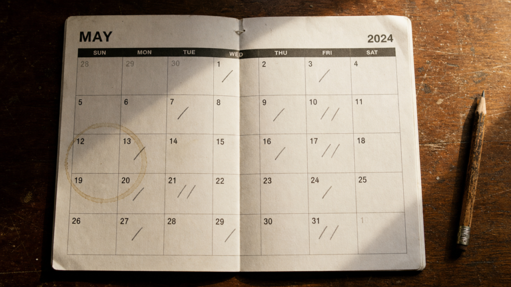 Counting weeks instead of days on paper — the humane alternative to a meditation app streak counter